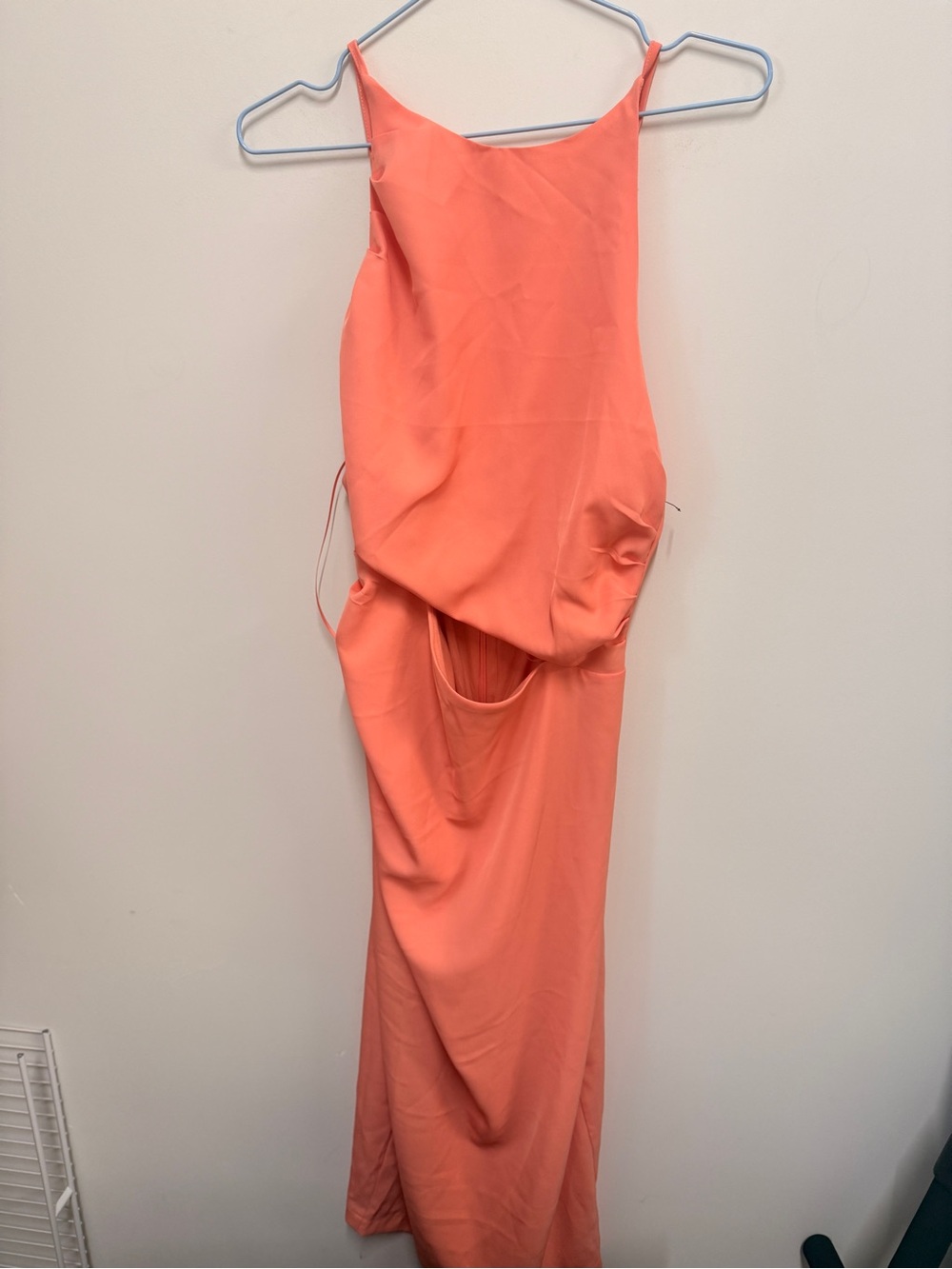 Lena Coral Halter Backless Maxi Dress